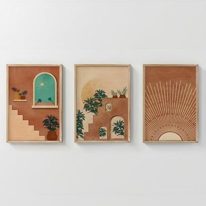 Πίνακας Affera pakoworld τρίπτυχος με ψηφιακή εκτύπωση και πλαίσιο 33x1.5x48εκ - Hippiehome.gr