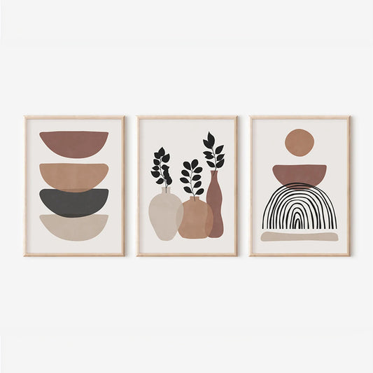 Πίνακας Yenia pakoworld τρίπτυχος με ψηφιακή εκτύπωση και πλαίσιο 33x1.5x48εκ - Hippiehome.gr