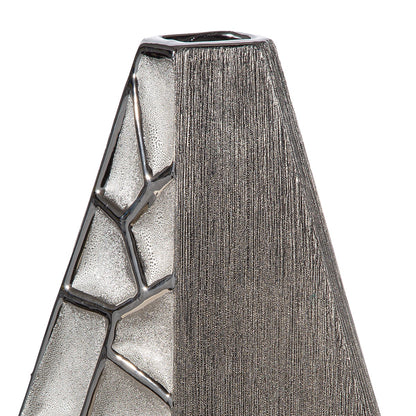 Βάζο Κεραμικό Ασημί χρώμα 21X8X36Cm 21X8X36Cm - Hippiehome.gr