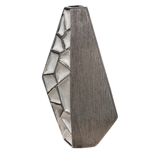 Βάζο Κεραμικό Ασημί χρώμα 21X8X36Cm 21X8X36Cm - Hippiehome.gr