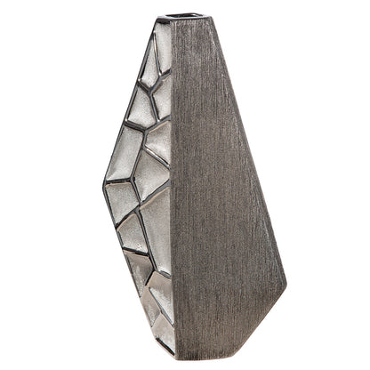 Βάζο Κεραμικό Ασημί χρώμα 21X8X36Cm 21X8X36Cm - Hippiehome.gr