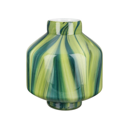 Βάζο "Verdo" Striped Γυάλινο Πράσινο PU H. 22 cm D. 19 cm - Hippiehome.gr