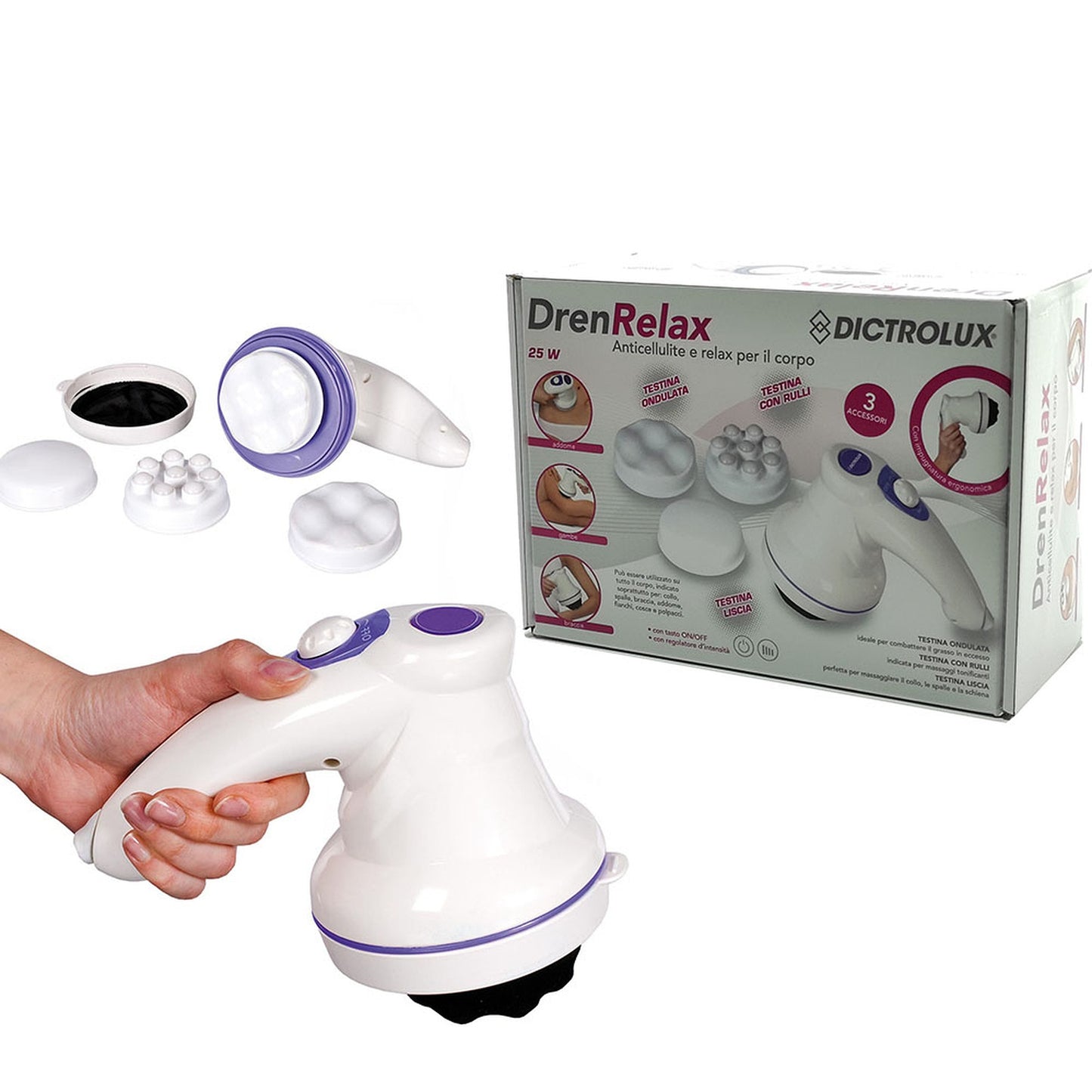 Συσκευή Μασάζ Dictrolux DrenRelax Λευκό/Μωβ 25W - Hippiehome.gr