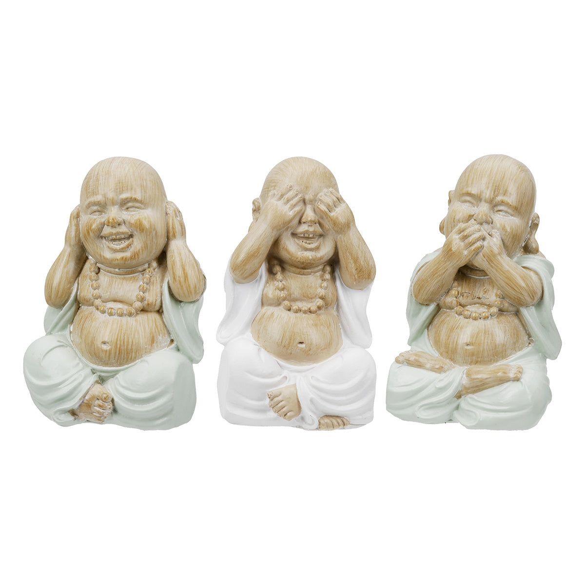 Φιγούρα Buddha "Meditation" Πολυρεζίνη Ecru PU 12 Pcs. Assorted 6x5x9.5cm - Hippiehome.gr