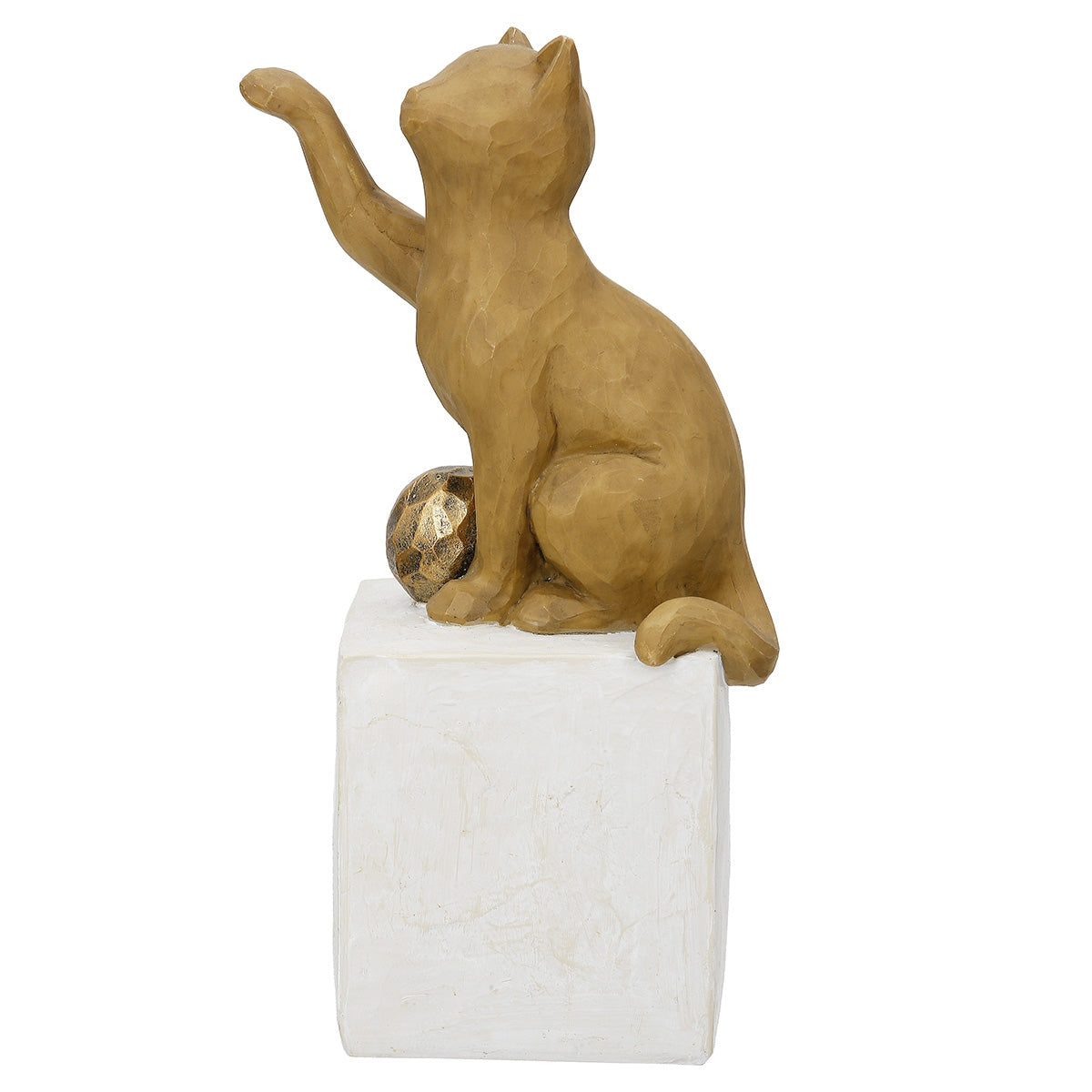 Φιγούρα Cat "Charlie" Πολυρεζίνη Brown PU 4 7.5x8.5x19.5cm - Hippiehome.gr