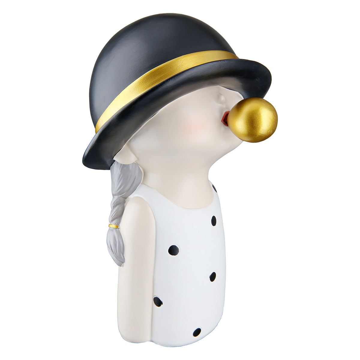 Φιγούρα Child "Bubblegum" Πολυρεζίνη Μαύρο Λευκό PU 14x18x25cm - Hippiehome.gr