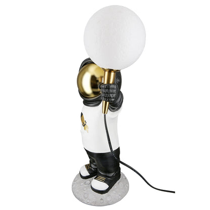 Τραπέζι Λάμπα (Led) Astronaut "Apollo" Πολυρεζίνη Λευκό PU 15.5x21.5x46.5cm - Hippiehome.gr