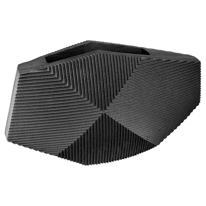 Βάζο "Heptagon" Πολυρεζίνη Μαύρο PU 38x10x21.5cm - Hippiehome.gr