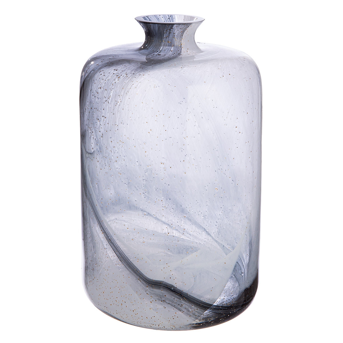 Βάζο γιακά "Fumo" Γυάλινα Σκεύη Μαύρο Λευκό D195X32Cm D195X32Cm - Hippiehome.gr