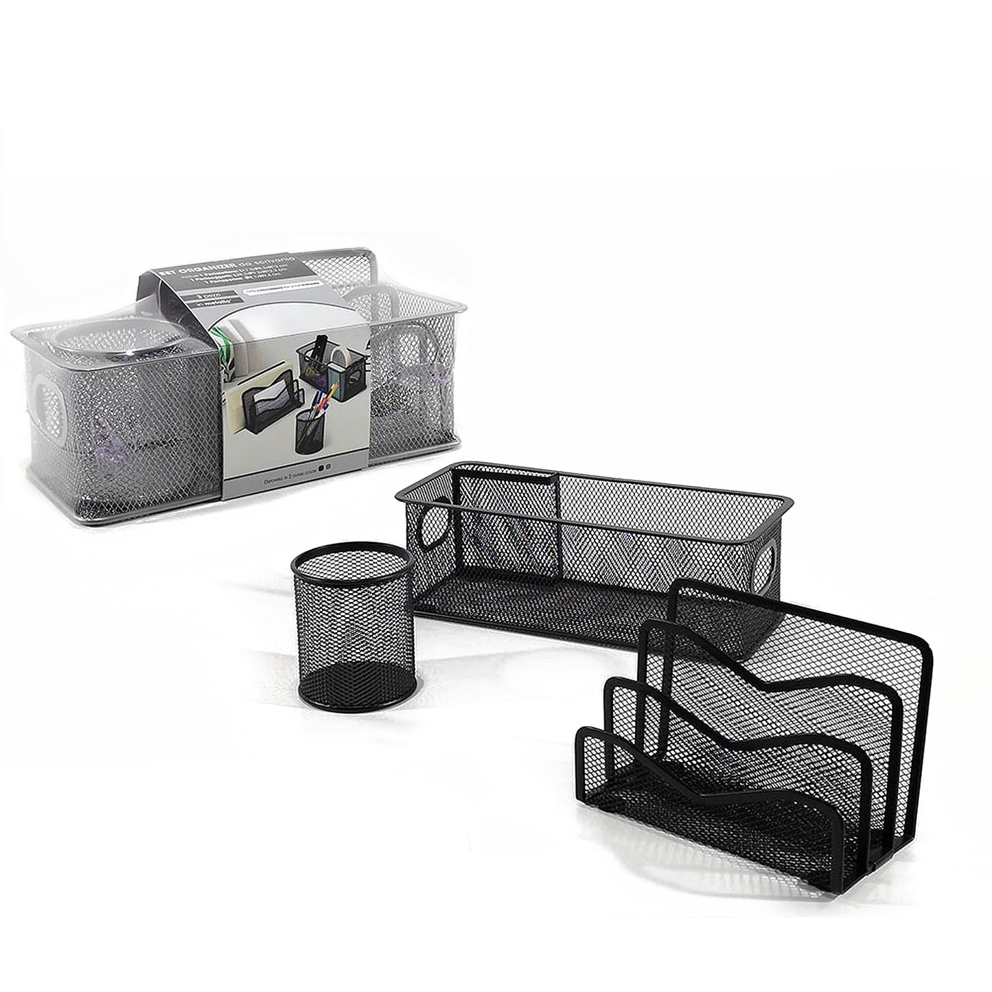 Σετ Οργάνωσης Γραφείου Μέταλλο 3Τμχ Σε 2 Χρώματα - Hippiehome.gr