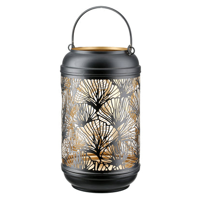 Φανάρι Καταιγίδας "Ginkgo" Μέταλλο Μαύρο Χρυσό PU 4 H. 26 cm D. 15 cm - Hippiehome.gr