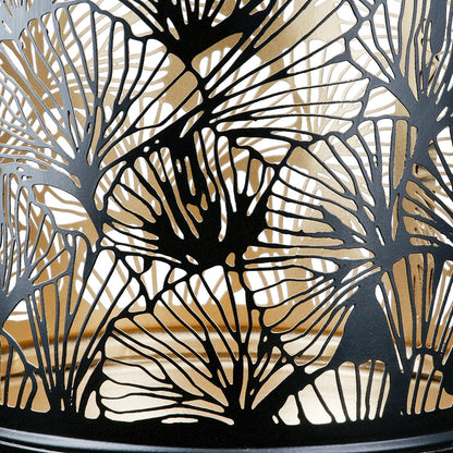 Φανάρι Καταιγίδας "Ginkgo" Μέταλλο Μαύρο Χρυσό PU 4 H. 26 cm D. 15 cm - Hippiehome.gr