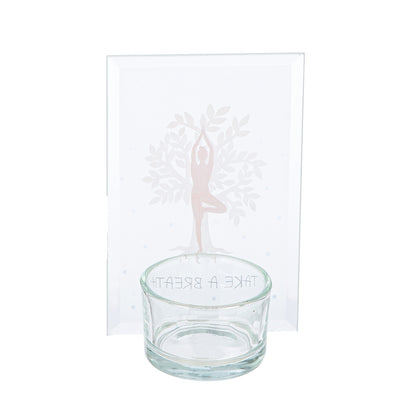 Ρεσώ Θήκη "Namaste" Γυάλινο Brown Λευκό PU 12 Pcs. Assorted 8x5x12cm - Hippiehome.gr