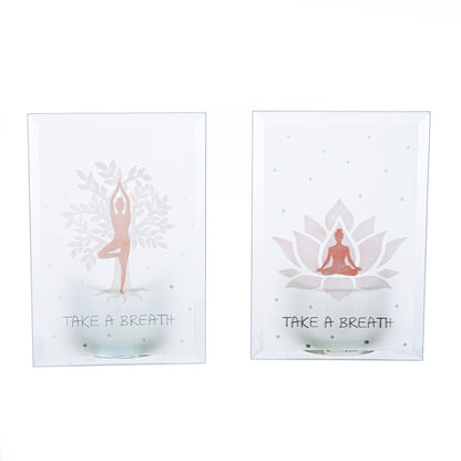 Ρεσώ Θήκη "Namaste" Γυάλινο Brown Λευκό PU 12 Pcs. Assorted 8x5x12cm - Hippiehome.gr