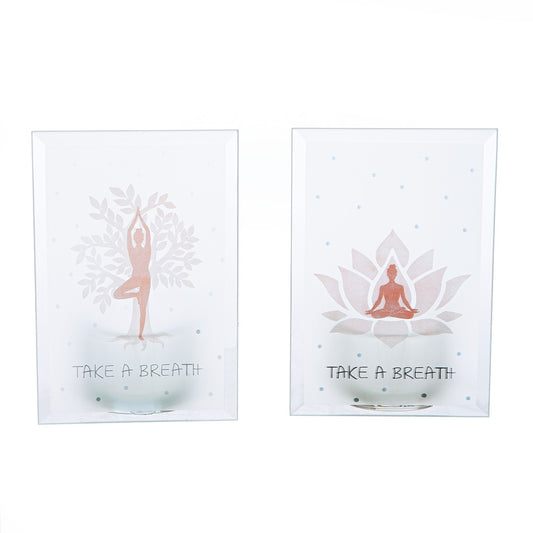 Ρεσώ Θήκη "Namaste" Γυάλινο Brown Λευκό PU 12 Pcs. Assorted 8x5x12cm - Hippiehome.gr