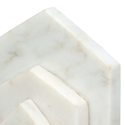Βιβλιοθήκη Σπίτι Μαρμάρινο Μπεζ Λευκό 11X5X12Cm 11X5X12Cm - Hippiehome.gr