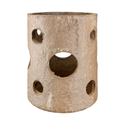 Φανάρι Καταιγίδας "Nordic" Χαρτί Pulp Brown PU 16.5x16x26.5cm - Hippiehome.gr