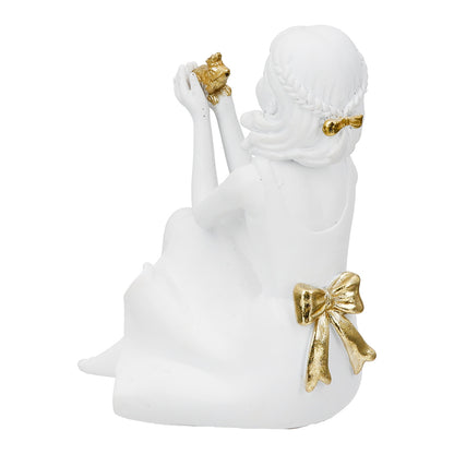 Φιγούρα Γυναίκα Πολύ Λευκό Χρυσό 11X11X24Cm 11X11X24Cm - Hippiehome.gr