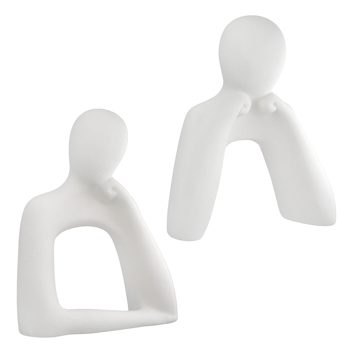 Σετ 2 τεμαχίων Φιγούρα Person "Think" Κεραμικό Λευκό 175X75X20Cm 175X75X20Cm - Hippiehome.gr