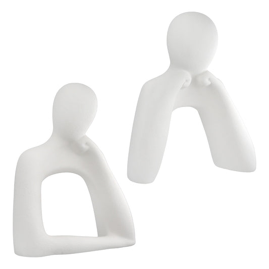 Σετ 2 τεμαχίων Φιγούρα Person "Think" Κεραμικό Λευκό 175X75X20Cm 175X75X20Cm - Hippiehome.gr