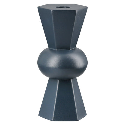 Κηροπήγιο "Metallo" Μεταλλικό Σκούρο Μπλε 2 Τμ. Ποικιλία 7X7X19Cm 7X7X19Cm - Hippiehome.gr