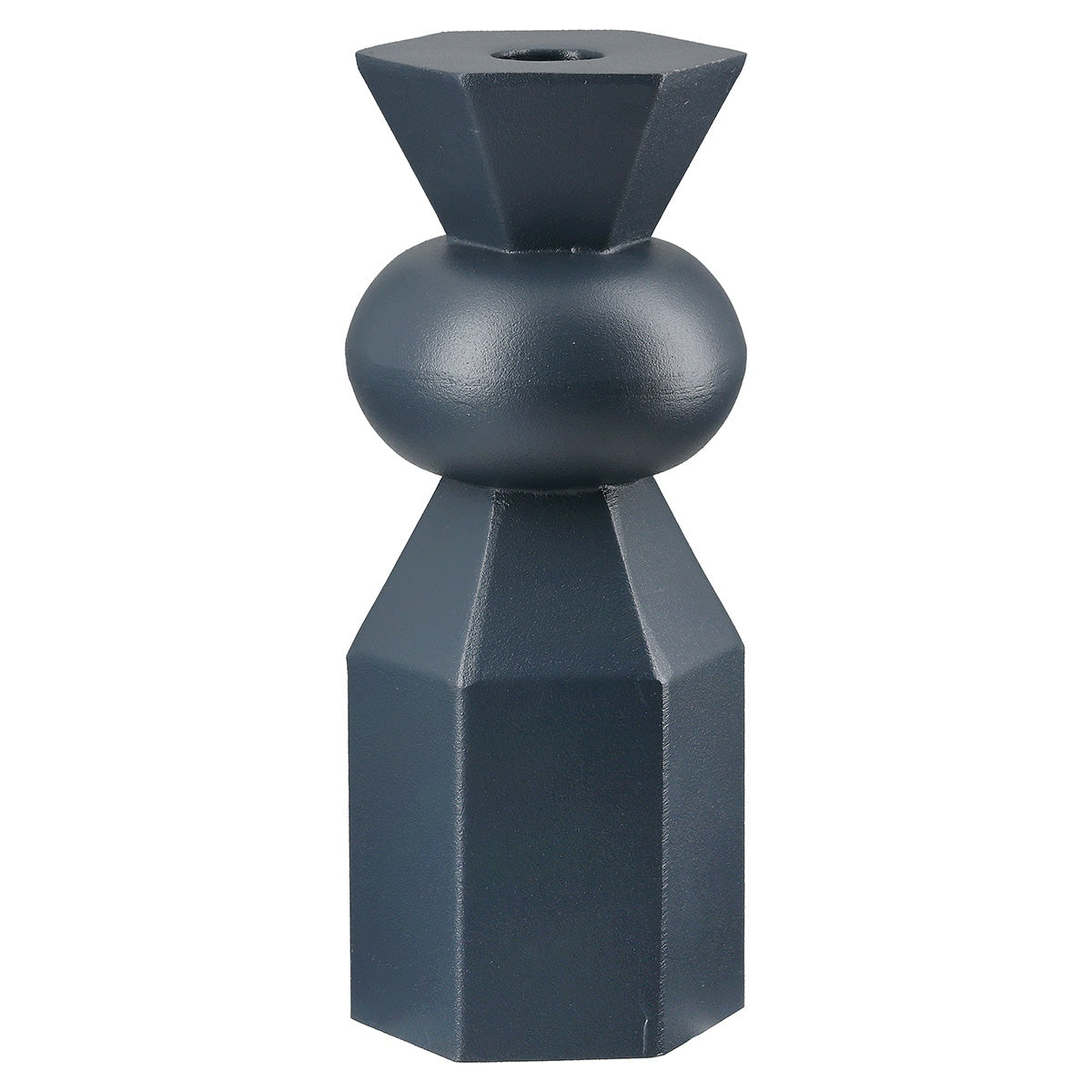 Κηροπήγιο "Metallo" Μεταλλικό Σκούρο Μπλε 2 Τμ. Ποικιλία 7X7X19Cm 7X7X19Cm - Hippiehome.gr