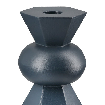 Κηροπήγιο "Metallo" Μεταλλικό Σκούρο Μπλε 2 Τμ. Ποικιλία 7X7X19Cm 7X7X19Cm - Hippiehome.gr