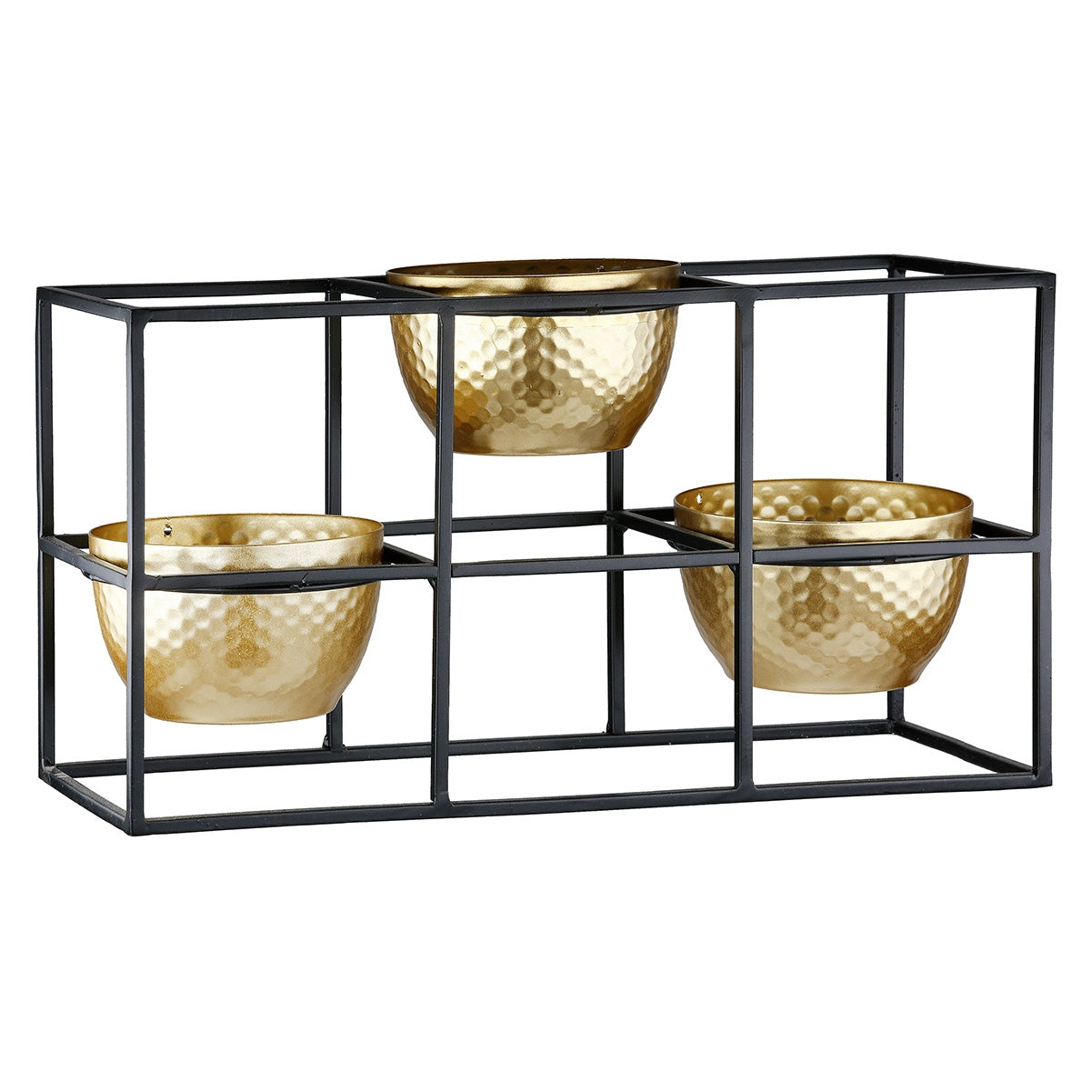 Ρεσώ Θήκη Μέταλλο Μαύρο Χρυσό PU 27x9x14cm - Hippiehome.gr