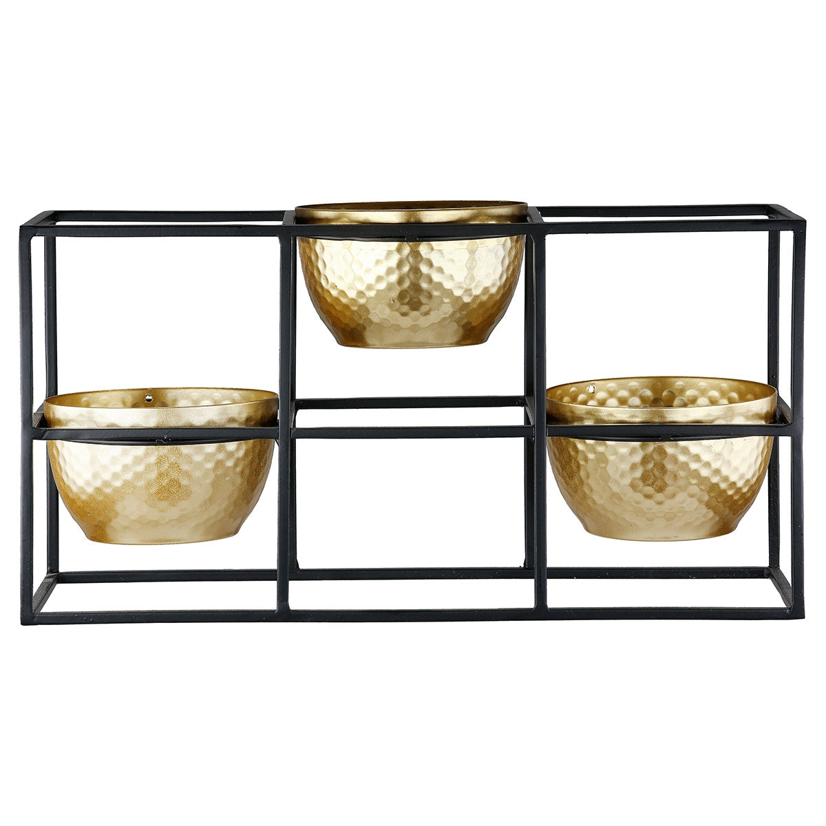 Ρεσώ Θήκη Μέταλλο Μαύρο Χρυσό PU 27x9x14cm - Hippiehome.gr