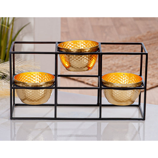 Ρεσώ Θήκη Μέταλλο Μαύρο Χρυσό PU 27x9x14cm - Hippiehome.gr