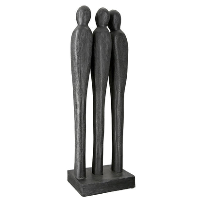 Γλυπτό "3 People" Group Mango Ξύλο Μαύρο PU 14x6.5x36cm - Hippiehome.gr