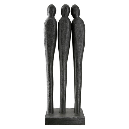 Γλυπτό "3 People" Group Mango Ξύλο Μαύρο PU 14x6.5x36cm - Hippiehome.gr