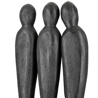 Γλυπτό "3 People" Group Mango Ξύλο Μαύρο PU 14x6.5x36cm - Hippiehome.gr