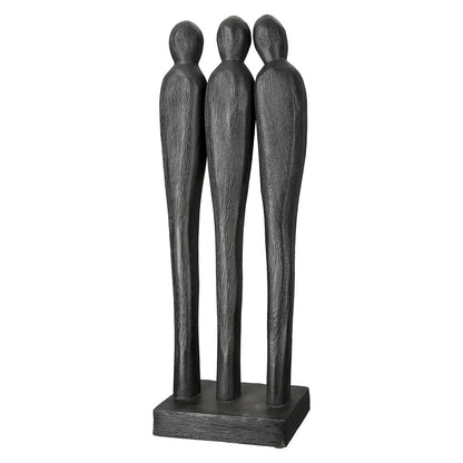 Γλυπτό "3 People" Group Mango Ξύλο Μαύρο PU 14x6.5x36cm - Hippiehome.gr
