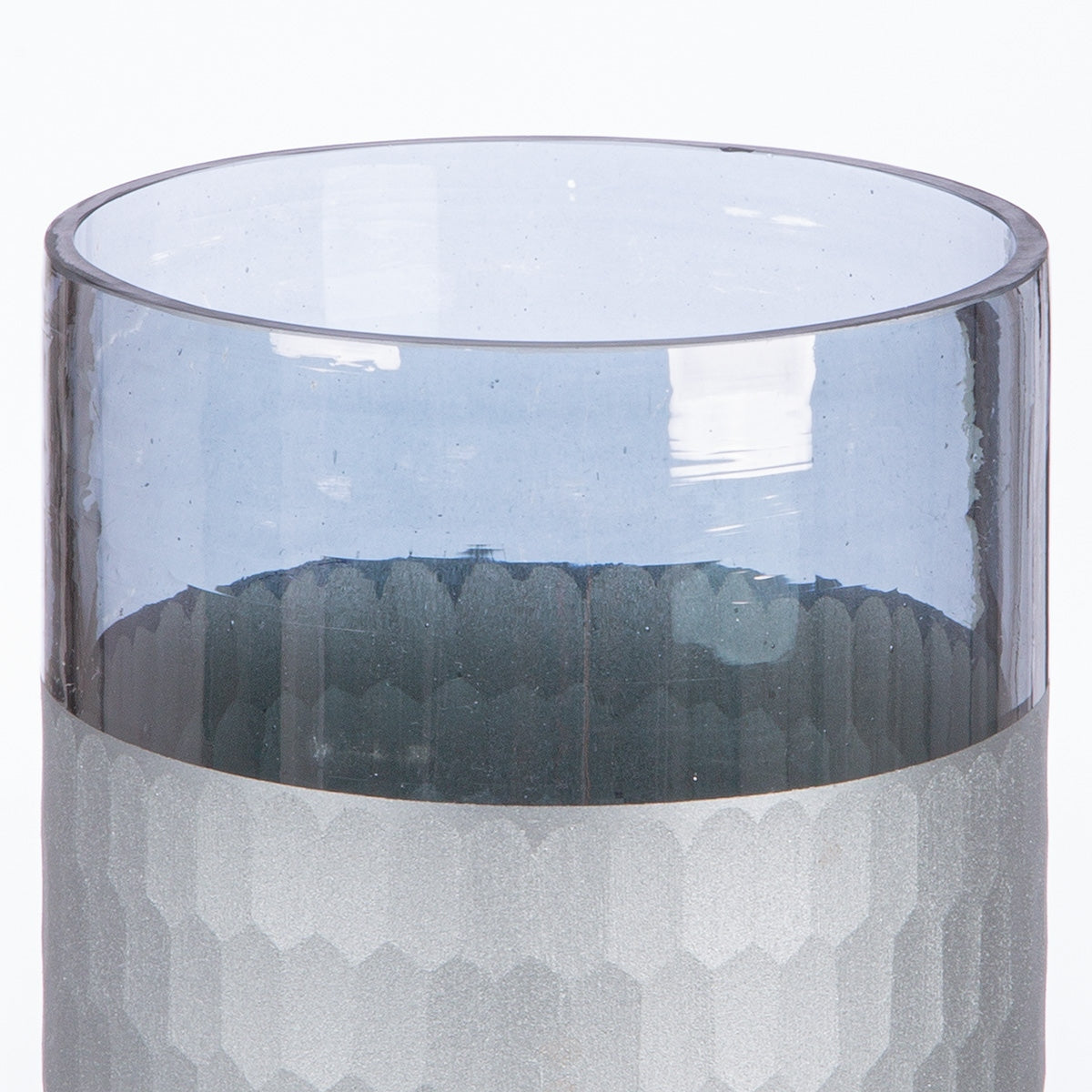 Φανάρι Καταιγίδας "Canus" Γυάλινο Γκρι Ασημένιο PU 8H. 10 cm D. 10 cm - Hippiehome.gr