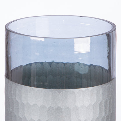 Φανάρι Καταιγίδας "Canus" Γυάλινο Γκρι Ασημένιο PU 8H. 10 cm D. 10 cm - Hippiehome.gr