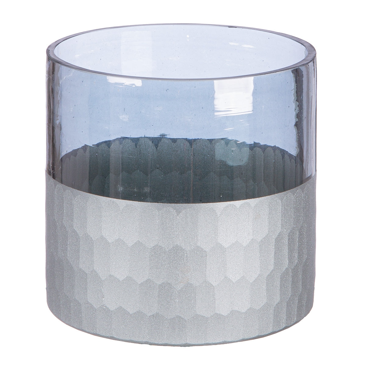 Φανάρι Καταιγίδας "Canus" Γυάλινο Γκρι Ασημένιο PU 8H. 10 cm D. 10 cm - Hippiehome.gr