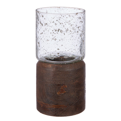 Ρεσώ Θήκη "Anuk" Γυάλινο Mango Ξύλο Brown Clear PU H. 205 cm D. 10 cm - Hippiehome.gr