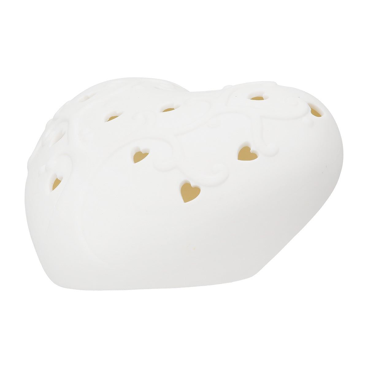 Διακοσμητικό Αντικείμενο (Led) Καρδιά Πορσελάνη Λευκό 16X14X8Cm 16X14X8Cm - Hippiehome.gr