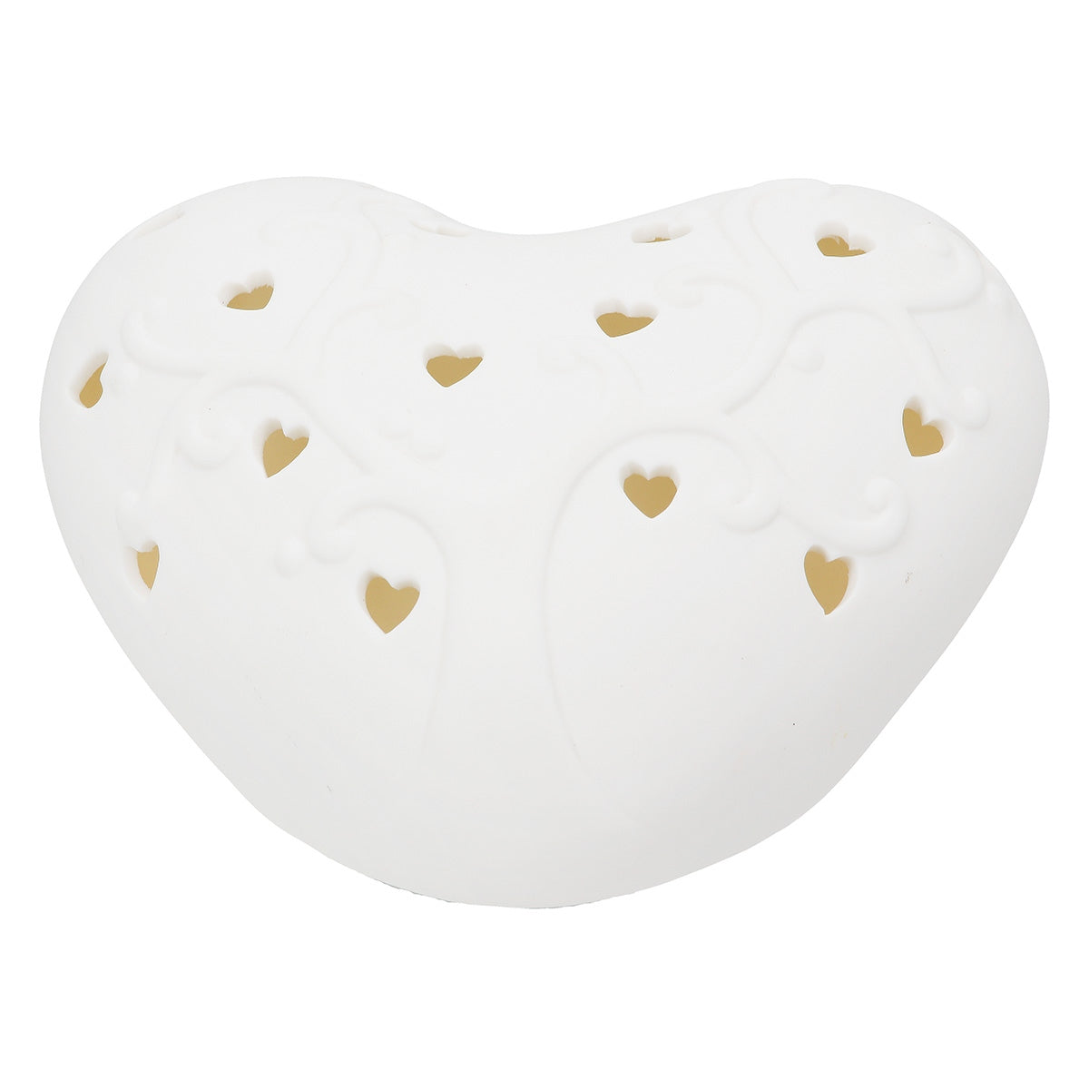 Διακοσμητικό Αντικείμενο (Led) Καρδιά Πορσελάνη Λευκό 16X14X8Cm 16X14X8Cm - Hippiehome.gr