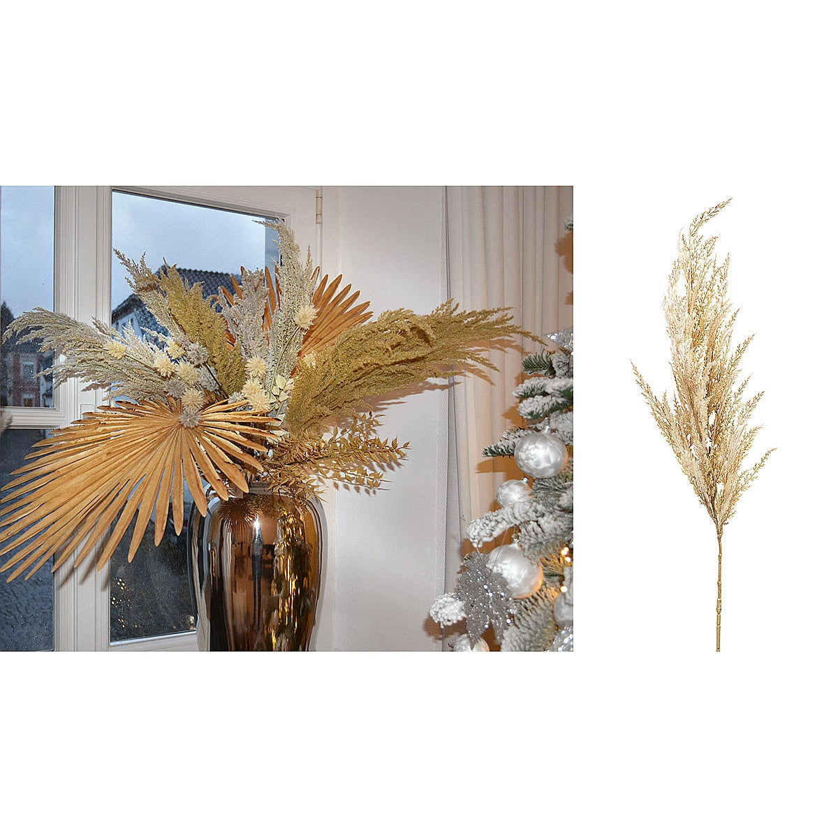 Κλαδί Γρασίδι ArteLibre Τεχνητό Μπεζ 100cm - Hippiehome.gr