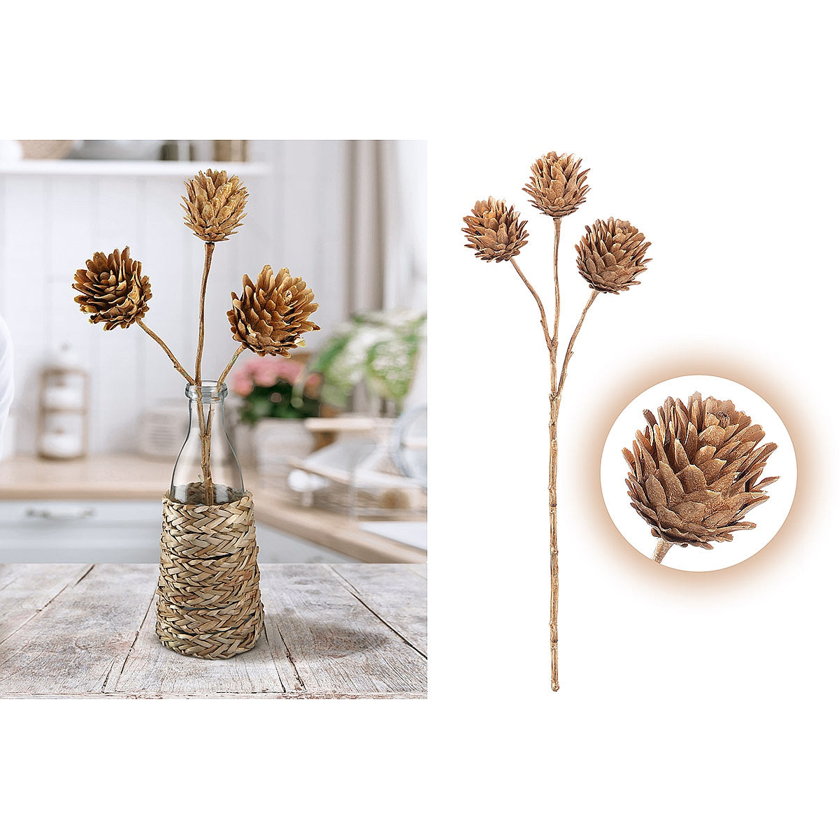 Κλαδί ArteLibre Τεχνητό Καφέ 58cm - Hippiehome.gr