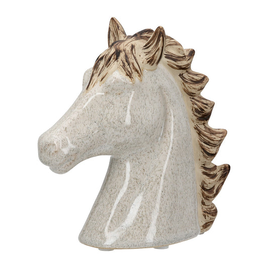 Sculpture Horse Ceramic Beige 14X6X14Cm 14X6X14Cm - Hippiehome.gr