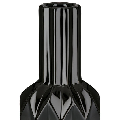 Βάζο Μπουκαλιού Κωνικό Κεραμικό Μαύρο D10X38Cm D10X38Cm - Hippiehome.gr