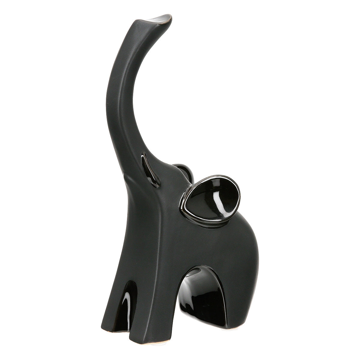 Sculpture Elephant Ceramic Black 2 Assorted 9X6X17Cm 9X6X17Cm - Hippiehome.gr