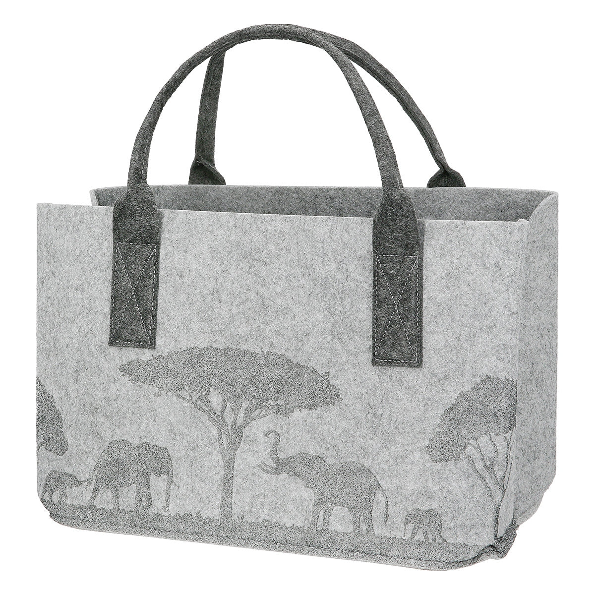 Τσάντα Ορθογώνια Μοτίφ Ελέφαντα Felt Μπεζ Ανοιχτό Γκρι 2 Ποικιλία 40X25X26Cm 40X25X26Cm - Hippiehome.gr