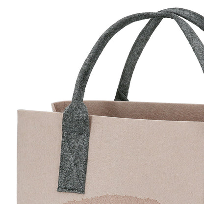 Τσάντα Ορθογώνια Μοτίφ Ελέφαντα Felt Μπεζ Ανοιχτό Γκρι 2 Ποικιλία 40X25X26Cm 40X25X26Cm - Hippiehome.gr