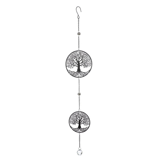 Γιρλάντα Round Tree Of Life Motif Metal Black 15X3X80Cm 15X3X80Cm - Hippiehome.gr