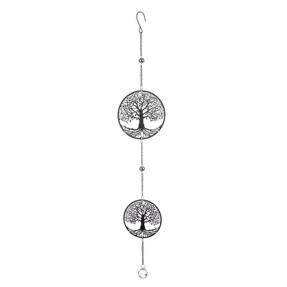 Γιρλάντα Round Tree Of Life Motif Metal Black 15X3X80Cm 15X3X80Cm - Hippiehome.gr