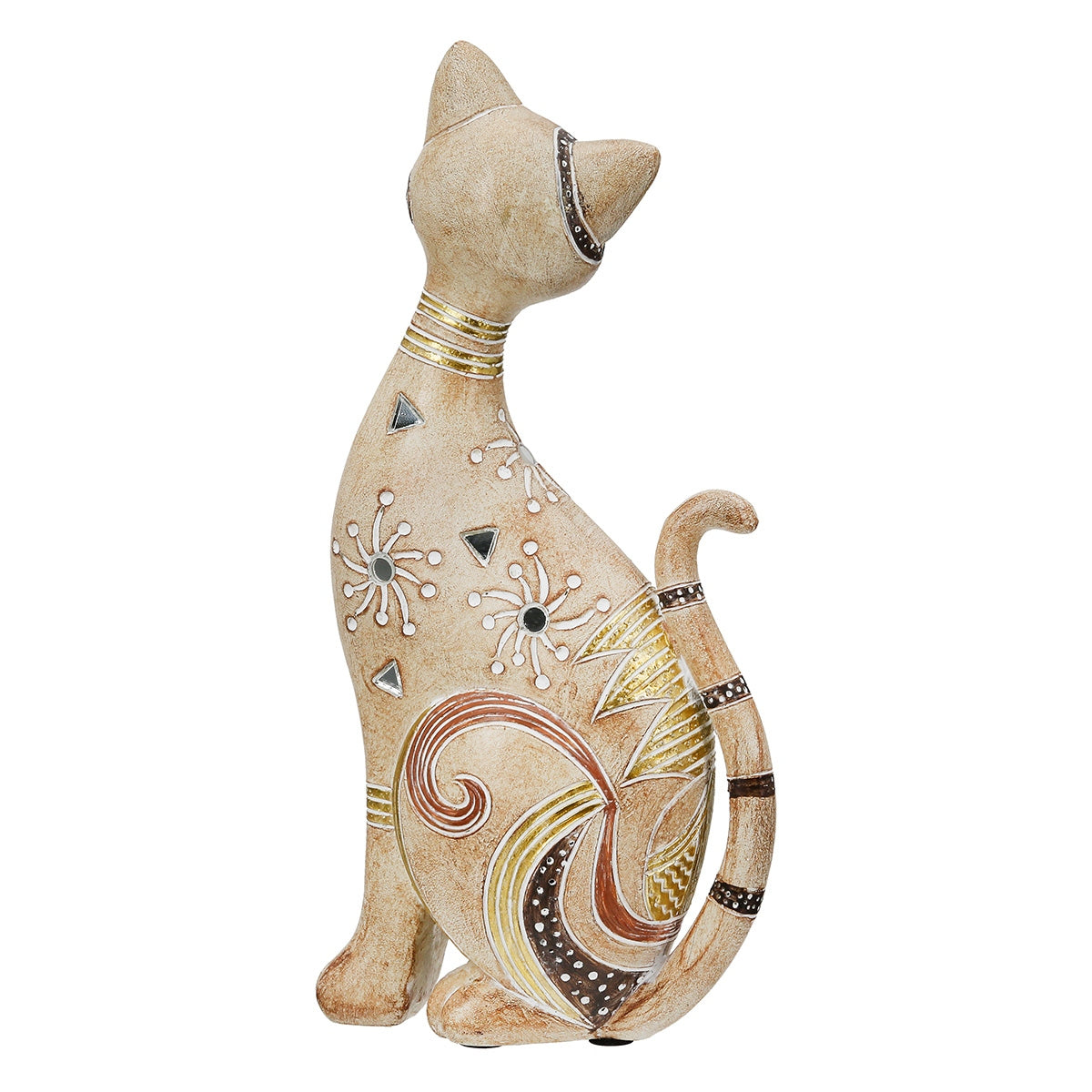 Figure Cat Synthetic Resin Ανοιχτό καφέ 11X10X23Cm 11X10X23Cm - Hippiehome.gr